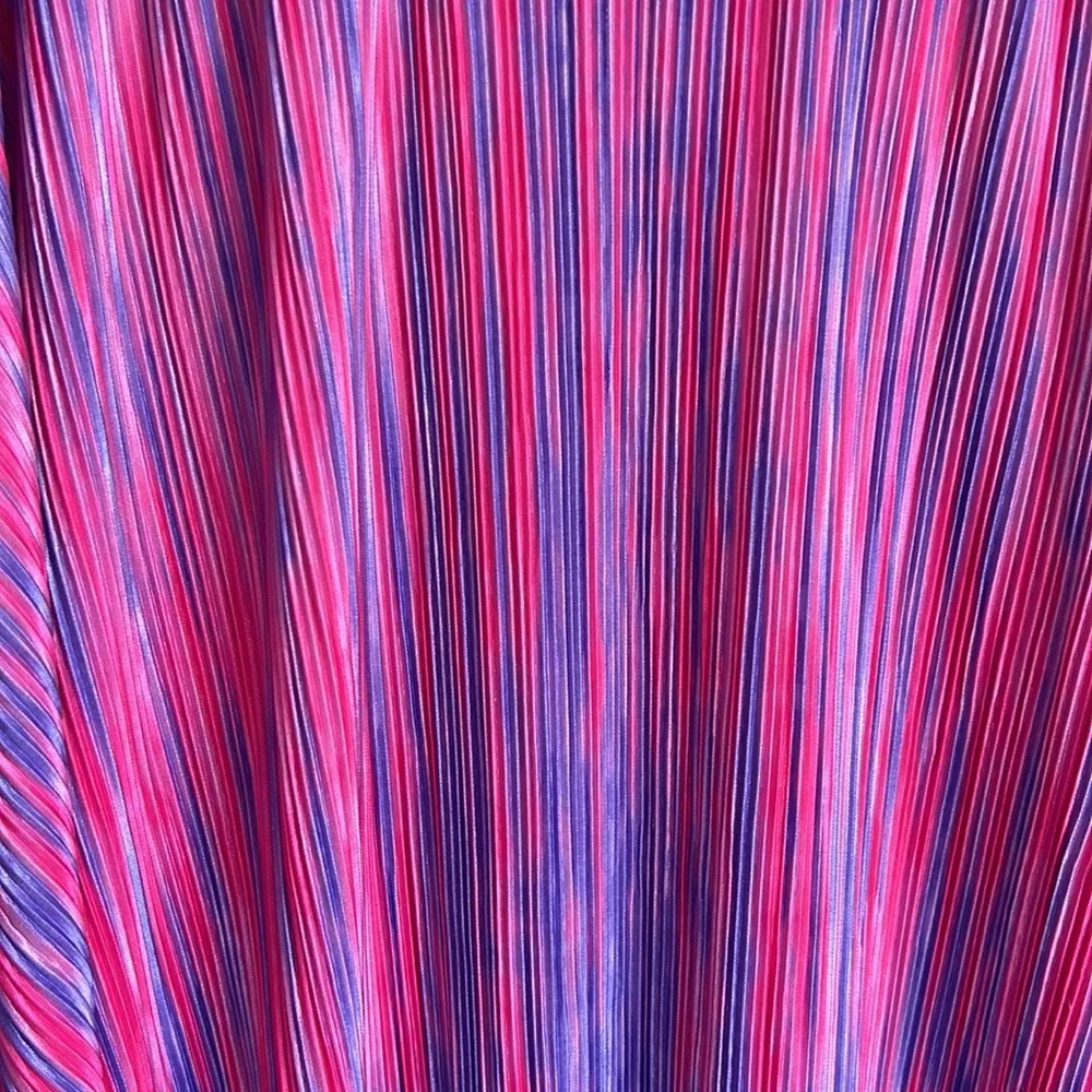 Matching Set! Cotton Candy Hot Pink Purple Long Sleeve Wrap Top Maxi Skirt Vacay - Picture 9 of 14